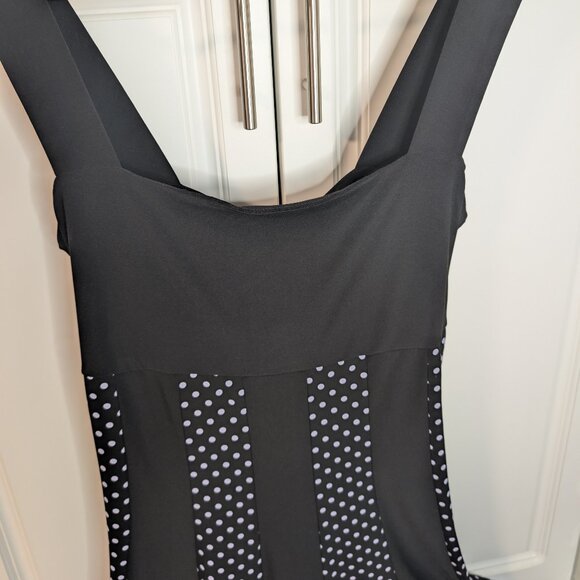 Frank Lyman Sleeveless Polka Dot Midi Party Dress | Black | Size 16 | New Years - Picture 2 of 8